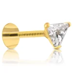 Italian Diamond Triangle Shape Nose Pin - Image 2