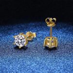 Italian Diamond One Stone Golden Earring