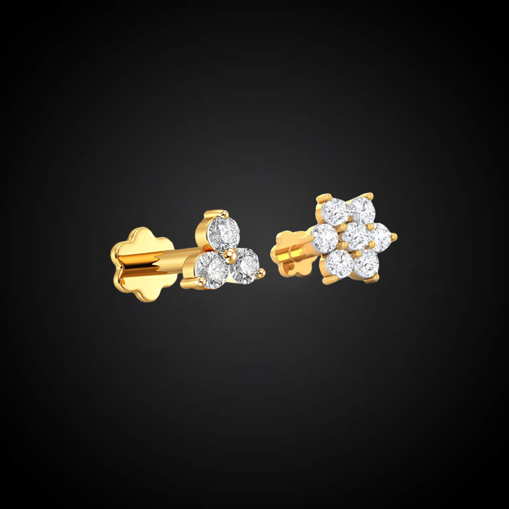 1 Italian Diamond Three Stone & Seven Stone Nose Pin - Image 1