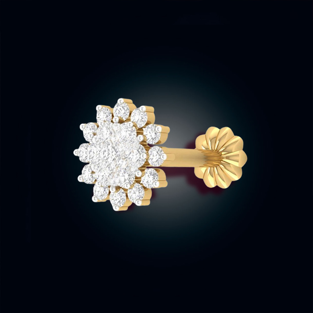 13 Stone Italian Diamond 13 Stone Nose Pin - Image 1