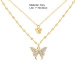 Cold Style Butterfly Double Layer Golden Necklace - Image 5