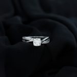 Italian Diamond Solitaire Ring with Side Stones - Image 5