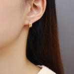 Italian Diamond Stylish AD Stone Golden Earring - Image 2