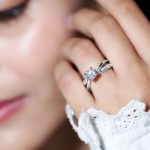 Italian Diamond Solitaire Ring with Side Stones