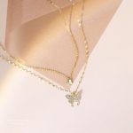 Cold Style Butterfly Double Layer Golden Necklace - Image 4