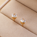 Italian Diamond One Stone Stud Golden Earring - Image 2