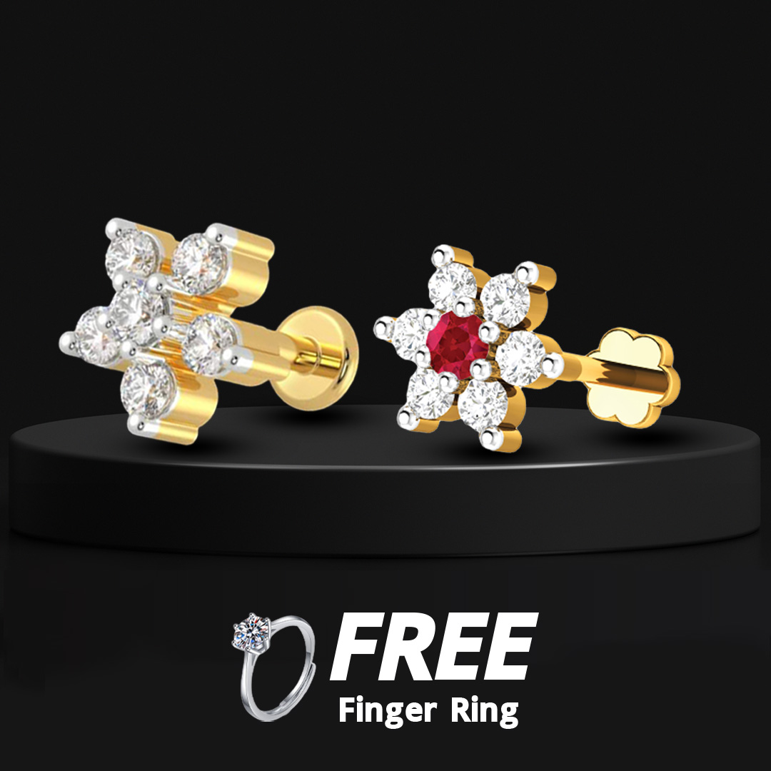 7+7+FG Free Seven Stone + Rubi Seven Stone Nose Pin & Free Finger Ring - Image 1