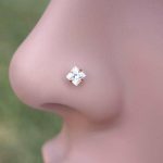 Italian Diamond Square Shape Nose Pin - Image 2