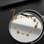 Elegant Golden Bead Anklet - Image 2