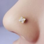 Italian Diamond Square Shape Nose Pin - Image 3