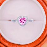 Pink Stone Heart Shape Lovely Zircon Pandora Adjustable Finger Ring for Women - Image 4