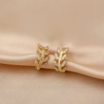 Stylish AD Five Stone Golden Earring - Image 2