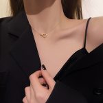 Korean Minimalist Love Double Button Necklace For Women's - Image 2