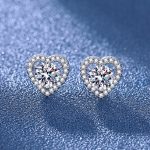 Fashion Heart Pendant Necklace Set with Earrings and Adjustable Ring, Synthetic Zirconia - Image 2