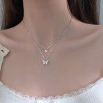 Cold Style Butterfly Double Layer Necklace