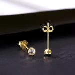 Stylish One Stone Golden Earring - Image 4
