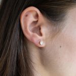 Stylish One Stone Golden Earring - Image 3