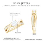 Italian Diamond Golden Solitaire Ring with Side Stones - Image 6