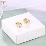 Stylish One Stone Golden Earring - Image 7