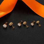 Italian Diamond One Stone Golden Earring - Image 5
