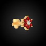 Italian Diamond Red Seven Stone Nose Pin