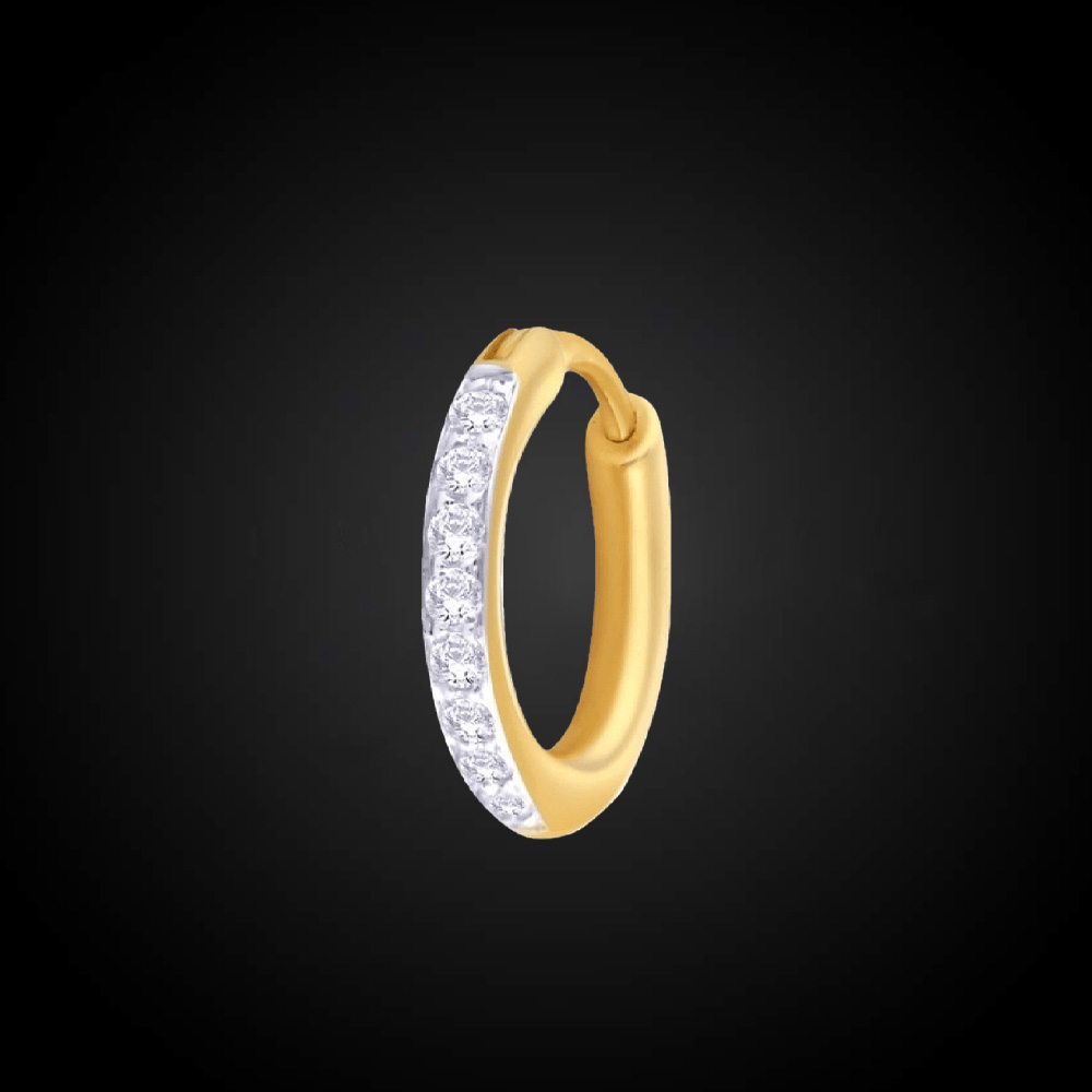 pr19-1 Italian Diamond Luxury Hoop Fashion Nose Ring - Image 1