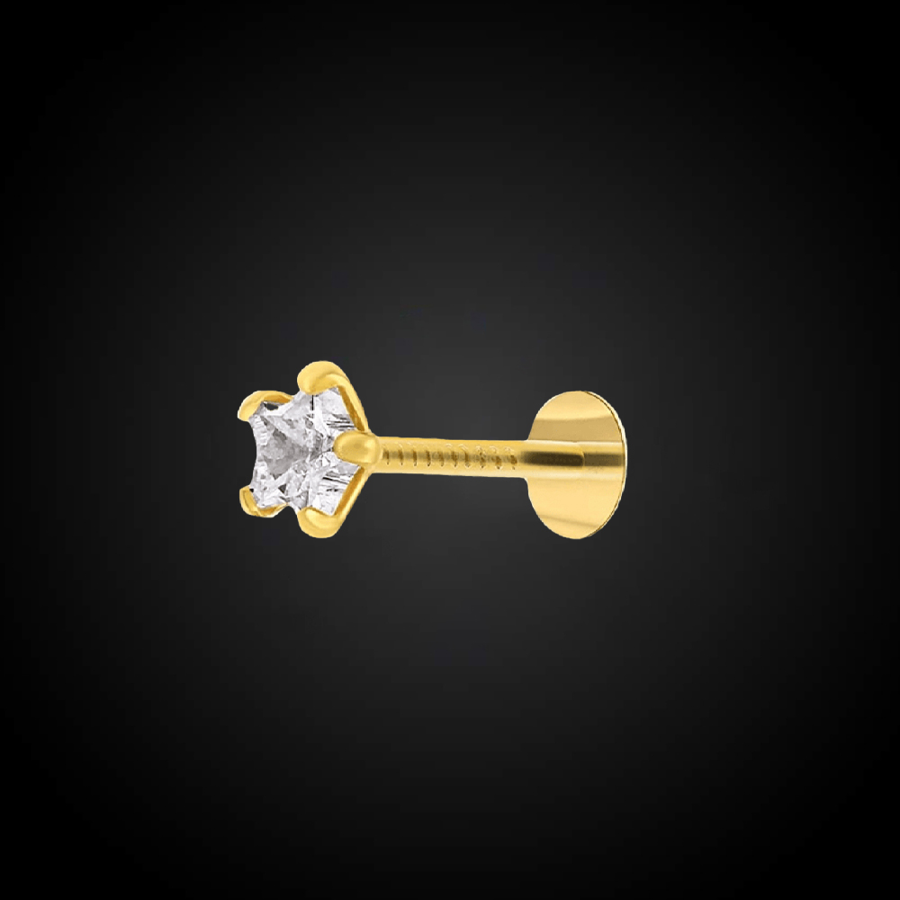pr20 Italian Diamond Star Shape Nose Pin - Image 1