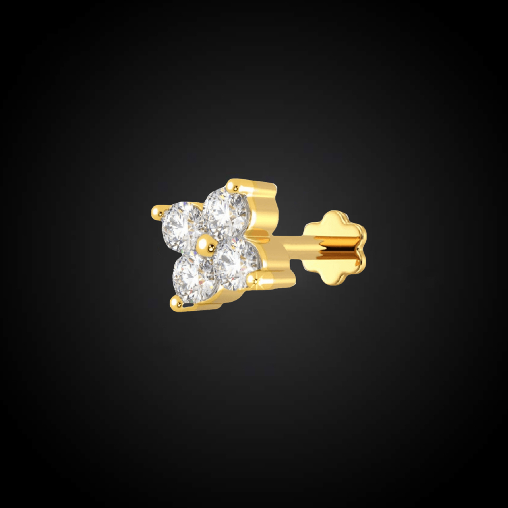 pr22 Italian Diamond Four Stone Nose Pin-8CN - Image 1