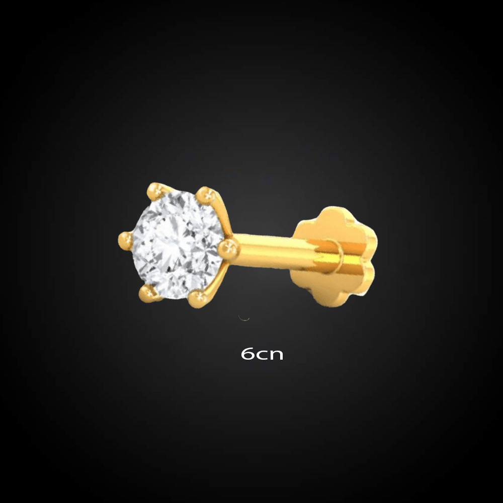 pr25-2 Italian Diamond One Stone Nose Pin -6CN - Image 1