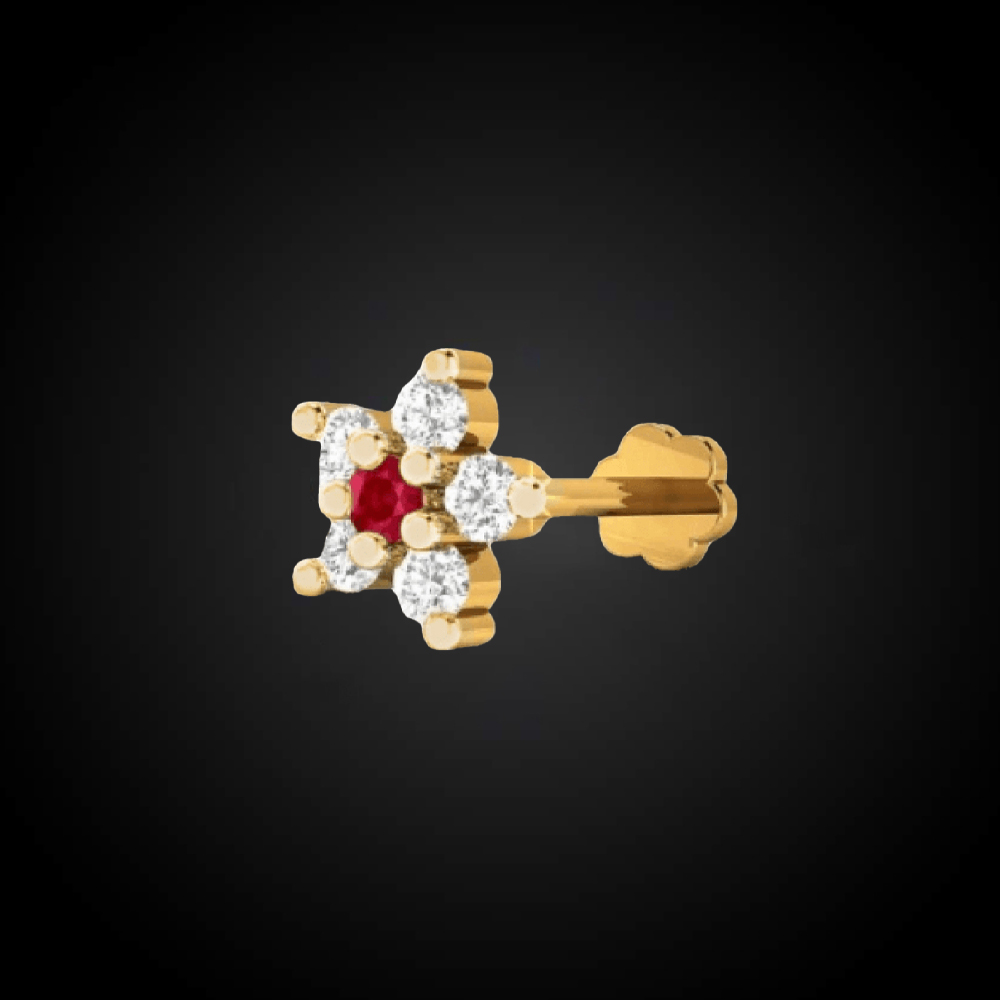 pr5 Italian Diamond Rubi Seven Stone Nose Pin - Image 1