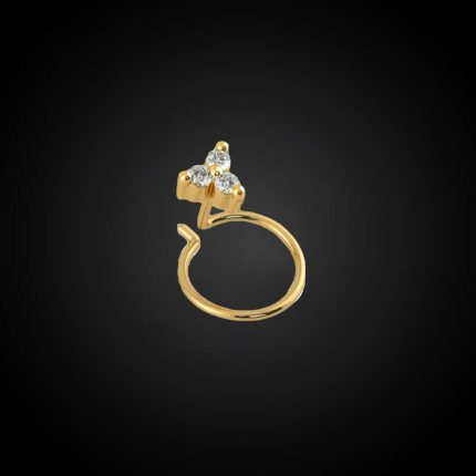 Italian Diamond Stylist Three Stone Nose Pin