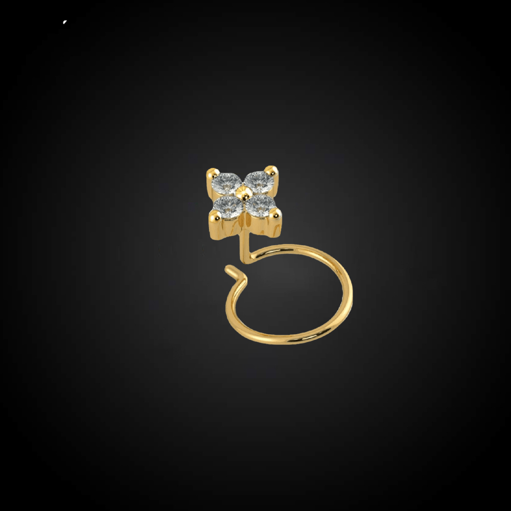 pr8-1 Italian Diamond Stylist Four Stone Nose Pin - Image 1
