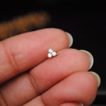 Italian Diamond One ,Three & Square Shape Stone Nose Pin - Image 2