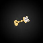 Italian Diamond Square Shape Nose Pin